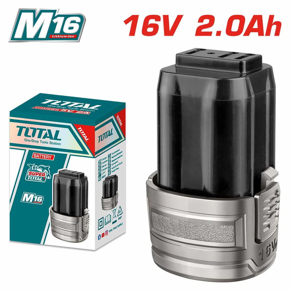 TOTAL 16V Lithium-Ion 2.0Ah Replacement Battery Pack TFBLI1620 Total